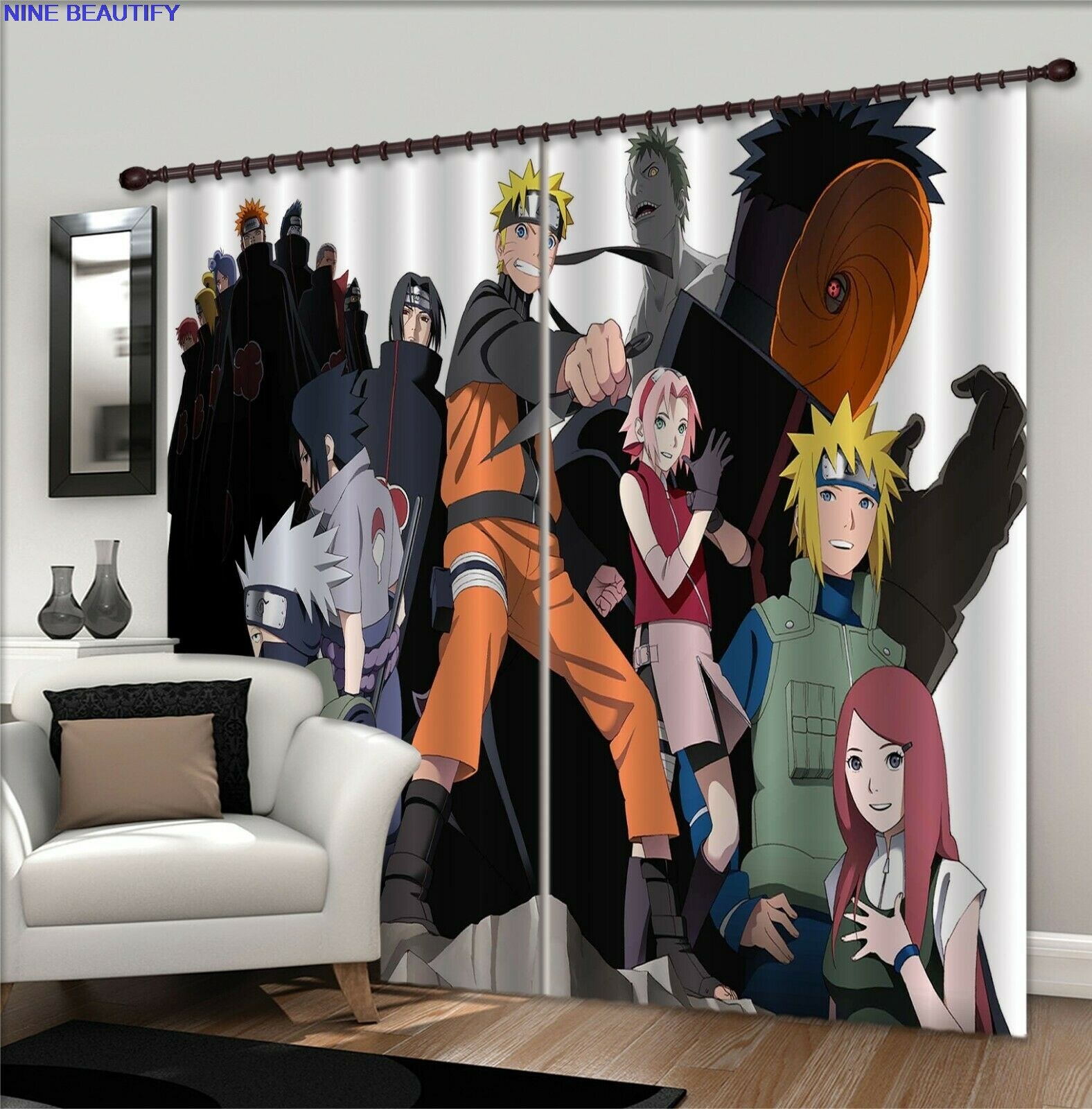 2021 Anime 3D Hokage Window Curtains Japan Anime Blockout
