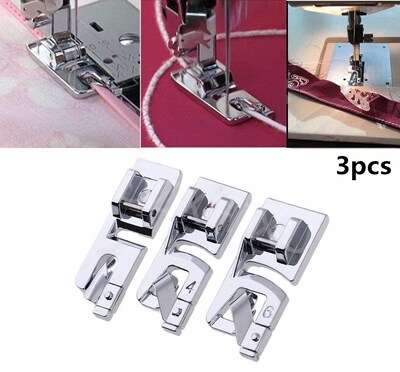 3Pcs sewing accessories Narrow Rolled Hem Sewing Machine Pre