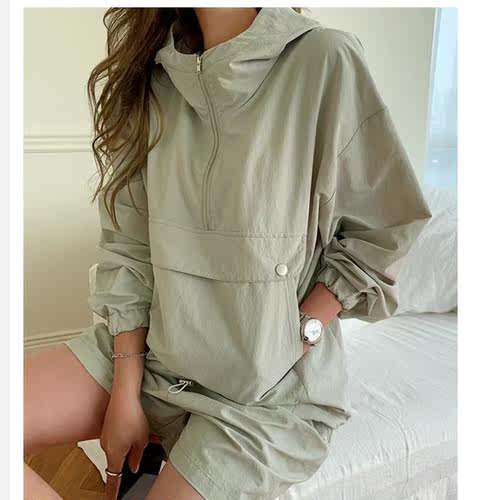 Spring Summer Tracksuit Women's Suit 2 Pieces Set Hooded Lon