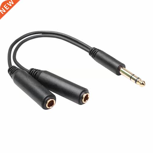 6.35 mm Male to 2 6.35 mm Female Adapter Cable 1/4 6.35mm Pl