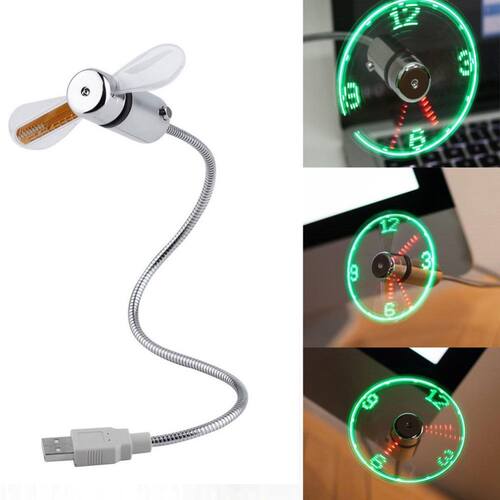 Flexible Fan Usb-Gadget Cool Clock Led-Light Gadget-Time-Dis