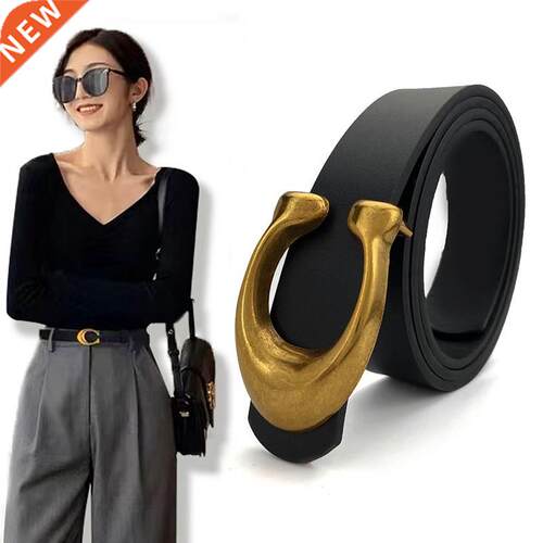 Fashion High Quality Women Leather Belts Retro Waist Strap D