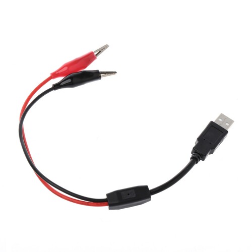 Copper Alligator Clips with Wire Male USB Connector Test Lea
