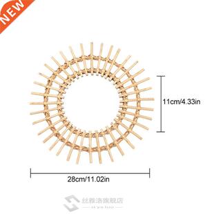 *Rattan Innovative Art Decoration Round Makeup Mirror Dressi