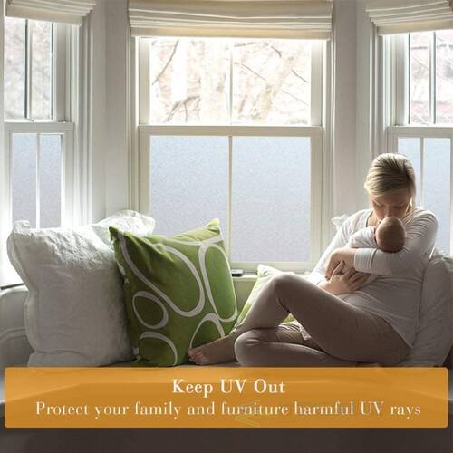 Non Adhesive Frosted Window Film Matte Privacy Window Stick