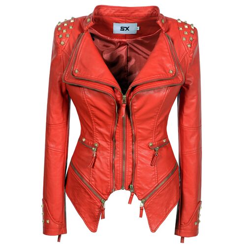New Occident Punk Women Motor Jacket Female Classic Rivet
