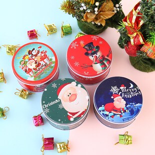 1 Piece Christmas Candy Tin Storage Bottle Sweet Chocolate