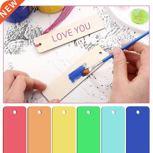36 Pcs Wood Blank Bookmarks with 36 Pcs Colorful Tassels