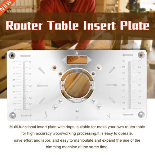 Workench Aluminum Alloy Router Tale Insert Plate Trimmer E