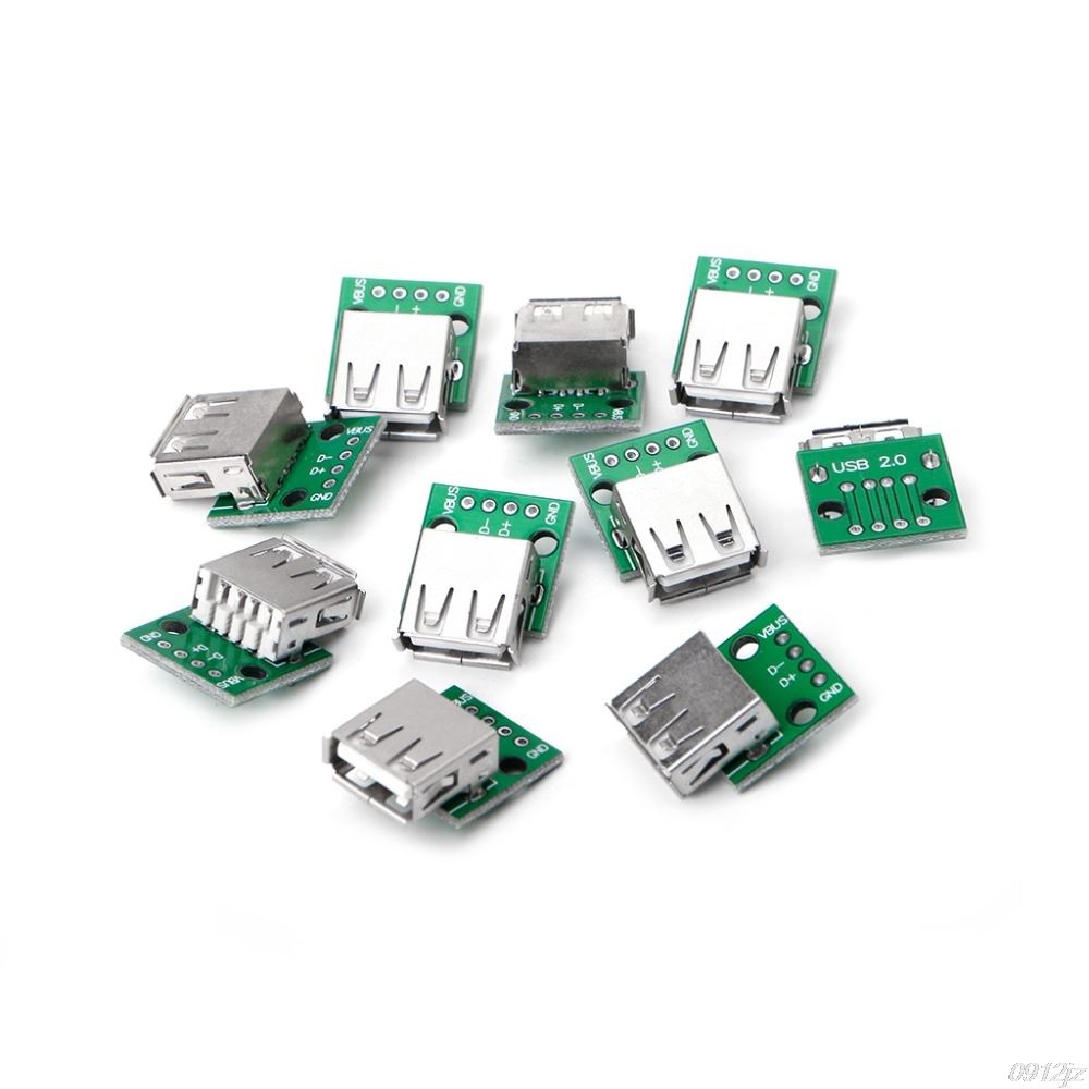 10 Pcs USB 2.0 Female Socket to DIP 4P Adapter Connector 2.5