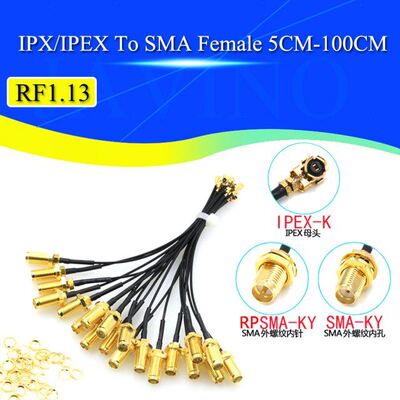 5Pcs RP-SMA Female to U.FL IPX IPEX RF Jumper Cable RP SMA t
