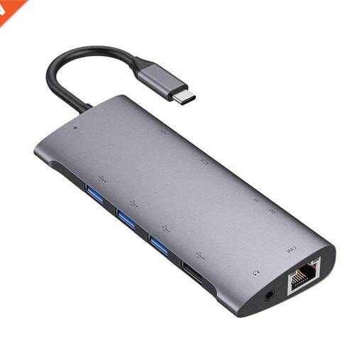USB C Hub,Type C Hub Adapter With 1080P VGA,4 USB 3.0/2.0 Po