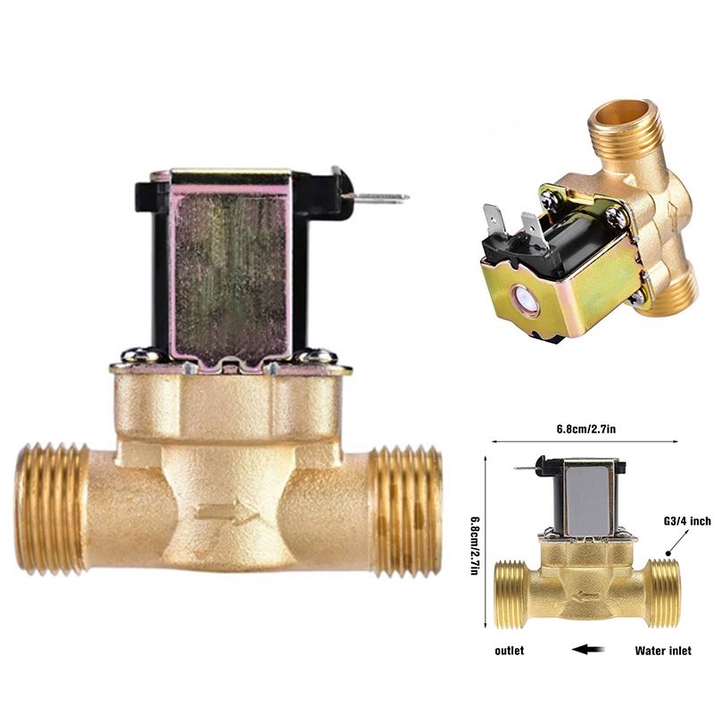 Water Valve Switch G3/4 Inch Brass Solenoid Valve for Water