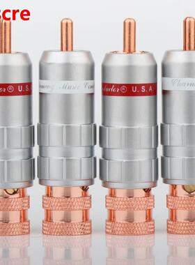 Preffair R1707 red copper plated RCA Plug Audio Video Cable