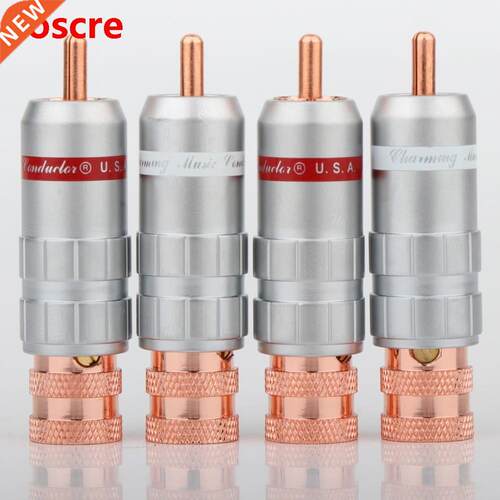 Preffair R1707 red copper plated RCA Plug Audio Video Cable