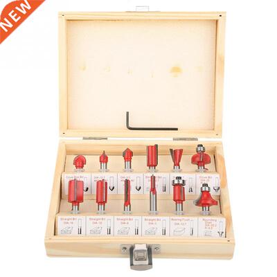12 Pcs Router Bit Set Shank Carbon Steel Woodworking Tool Cu
