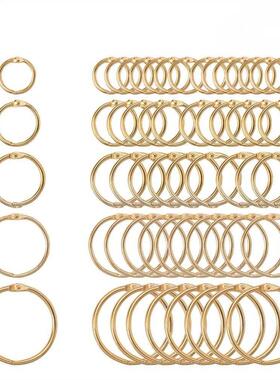 5Pc 15-38mm Golden Metal Loose Leaf Book Binder Hinged Rings