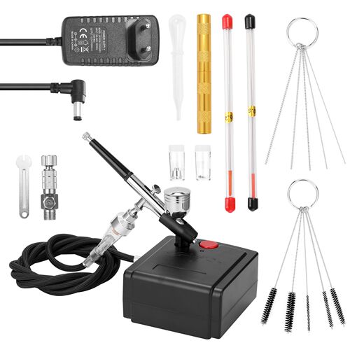 Portable Airbrush Compressor Kit Pump Dual-Action Paint Spra