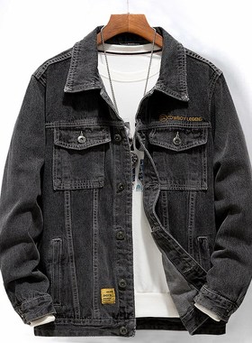 Men's denim jacket 2020 autumn new Fashion lapel single-brea