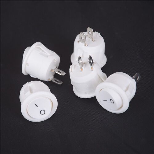 5PCS 23mm Mini Small Round Boat Rocker Switches Round White