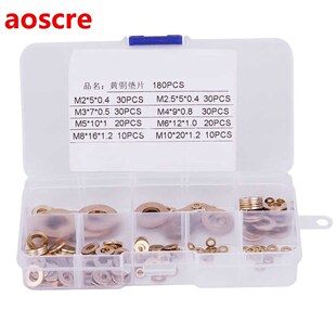 170Pcs/Box Brass Flat Washer Assortment Set M2/M2.5/M3/M4/M5