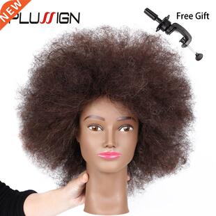 Traininghead Salon Afro Mannequin Head Human Hair Dummy Doll