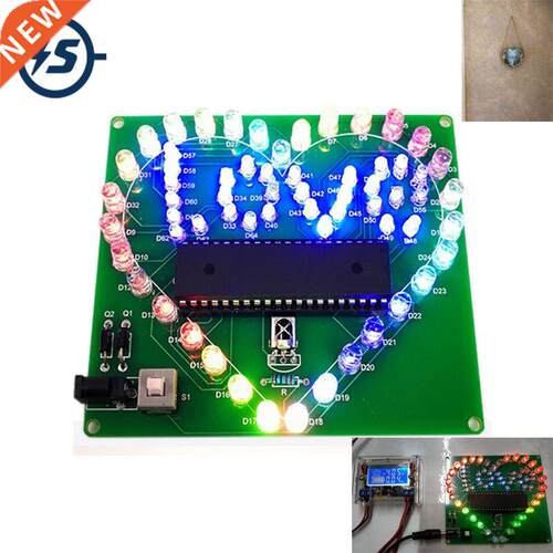 Electronic DIY Kit Colorful LED Lamp Heart Shape Electronic