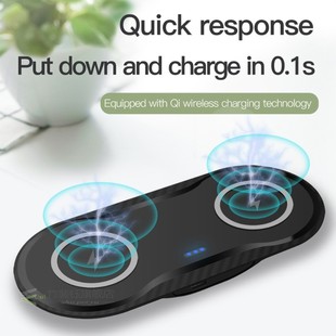 10W Double Qi Wireless Charger Pad for iPhone 11 XS XR X 8 A