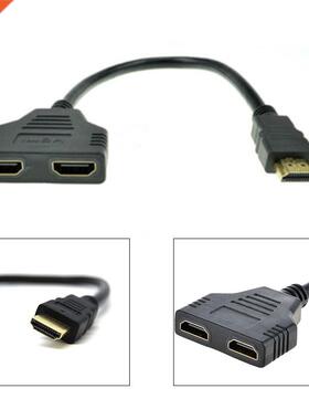 1 PC 1080P HDMI Port Male To 2 Female 1 In 2 Out Splitter Ca
