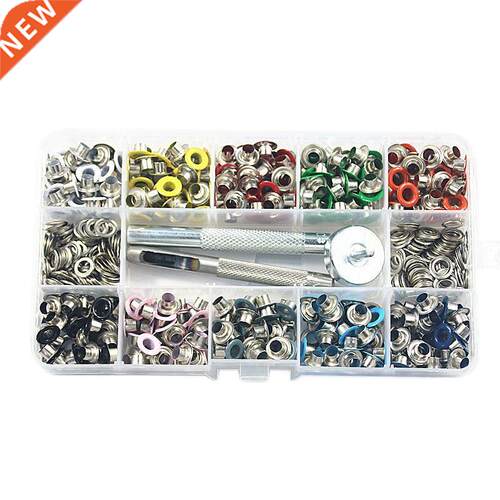 400 Sets 5Mm Mult-Color Grommets Kt Metal Eyelets wth ns
