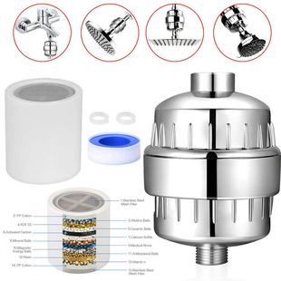 Shower Head Filter Hard Water Softener Cartridge Kit 15 Stag