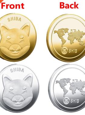 Metal Gold Plated Physical SHIBA SHIB Coin Souvenir Commemor