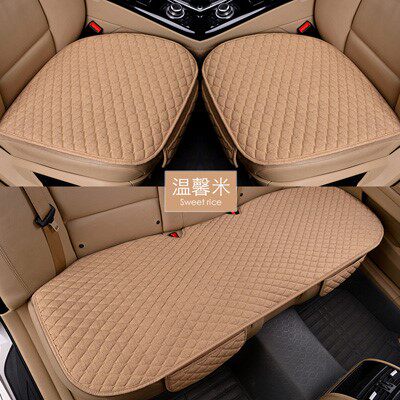 *Linen Fabric Car Seat Cover Four Seasons Front Rear Flax Cu