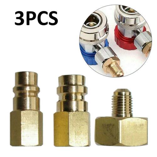 3PCS Refrigerant Bottle apter Set For R134A 1/4SAE Thre