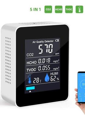 Wth Bluetooth-Compatble 5 n1 CO2 Meter Dgtal Temperatur