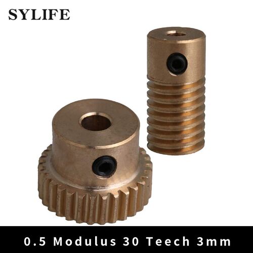 0.5 Modulus Brass Metal 3mm Hole Gear Shaft and 30 Teeth Wor