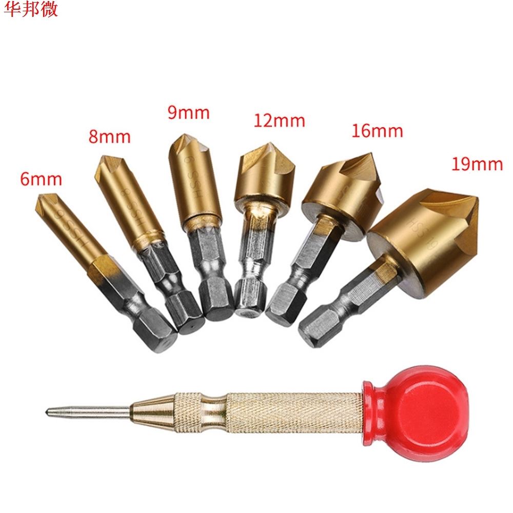 6 pièces Fraise Foret Ensemble 1/4 ''Tige Hex