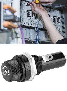 10PCS 6*30 Black Fuse Holder 250V 10A Flat Tube Type Panel M