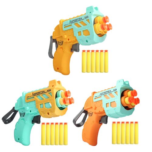 Air Powered Toy Guns w/ Realistic Rotate Head Battle Game Bl