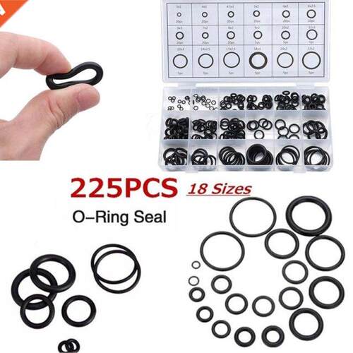 225pcs O Ring Rubber Washer 18 Sizes Rubber Sealing Gasket R