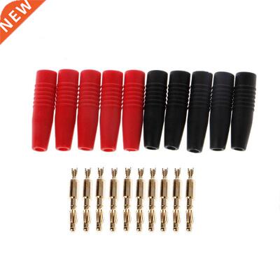 10 Pcs 4mm Plugs Gold Plated Musical Speaker Cable Wire Pin