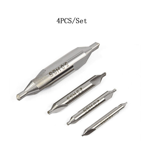 4Pcs HSS High Speed Steel Center Drill Bits Set Precision Co