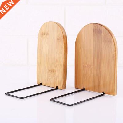 Nature Bamboo Desktop Organizer Office Home Bookends Book En