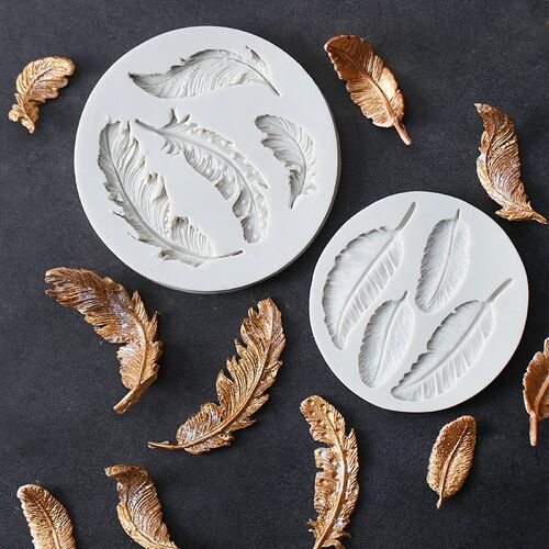 Feather Sugar Buttons Silicone Mold Fondant Mold Cake Decora