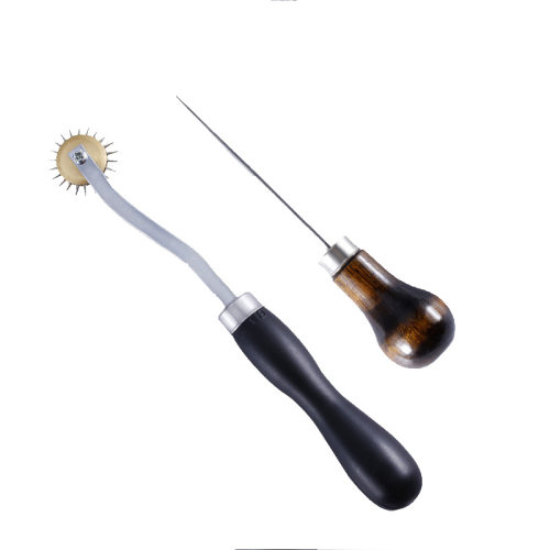 2PCS/Set Wooden Handle Awls Scribing  Leather Sewing Awl