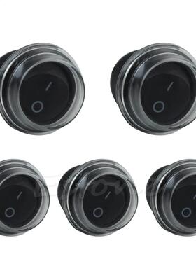 5pcs Round 2 Pin SPST ON-OFF Rocker Boat Switch 12V Snap +Wa