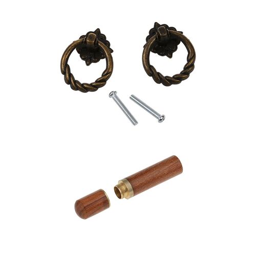 2 Pcs Vintage Cabinet Drawer Pull Handle Knob with Screws &