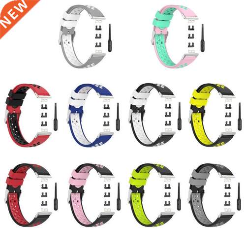 Silicone Replacement Dual Color Watch Band Wrist Strap For -
