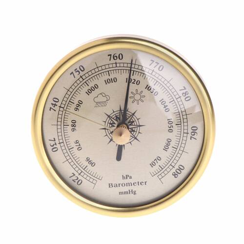 72mm Wall Hanging Bometer 1070hPa Gold Color Round Dial Ai