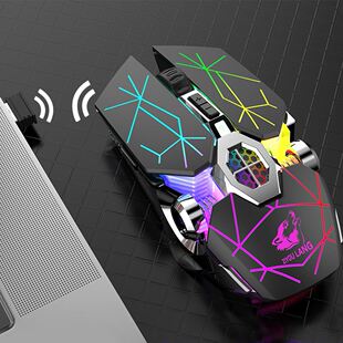 Mute 6 Keys 7 Colors Backlit 2.4GHz Wireless PC Gift Gaming